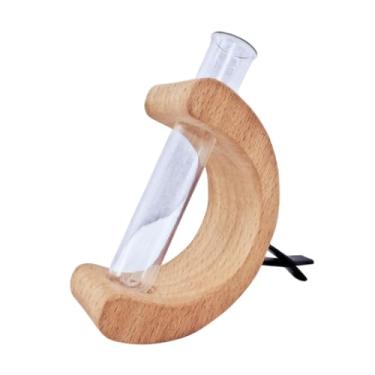 Imagem de Ｂｅｓｇａ CLIP de VASE de VASTE de VELA de CARRO CLIPE ORNAMENTO de AR ​​TRANSPARENTE AUTO de DECORAÇÃO INTERIOR DO INTERIOR STAND MINI VASE TERRARIUM, Browm Leve