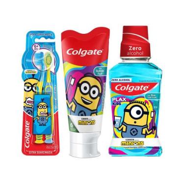 Imagem de Kit Colgate Minions Creme Dental 100g + Exanguante Bucal 250ml + Escov