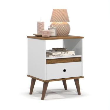 Imagem de Mesa de Cabeceira Quarto Mesinha Apoio Lateral Cama Box Casal Estilo N