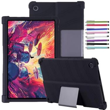 Imagem de elitegadget Capa para tablet Lenovo Tab Plus 29.2 cm lançado em 2024 (TB351FU)/Lenovo Xiaoxin Pad Studio 11.5 2024 – Capa leve de silicone com 1 caneta stylus aleatória (preto)