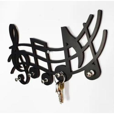 Imagem de Porta Chaves Decorativo Notas Musicais Música - modernato