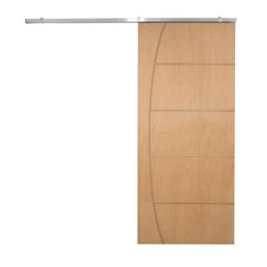 Imagem de Porta de Correr p/ Verniz Frisada Kit Alumínio - Vanin Portas e Janela