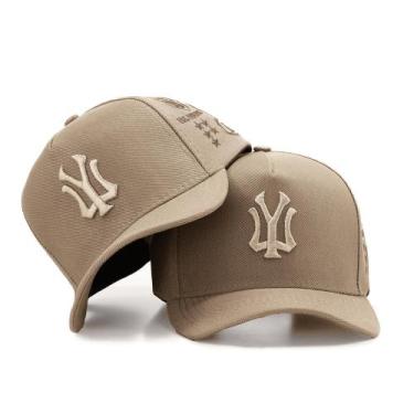 Imagem de Boné Casual Bege Feminino Snapback Masculino Use Young  , Bege