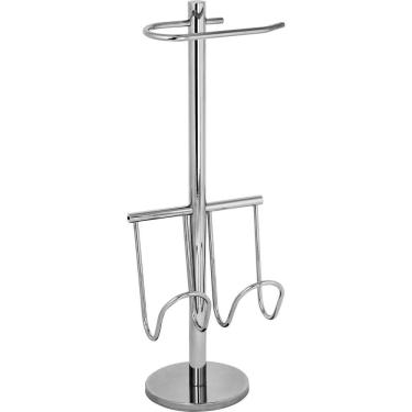 Imagem de Papeleira Cromada Porta Papel Higiênico de Chão Revisteiro