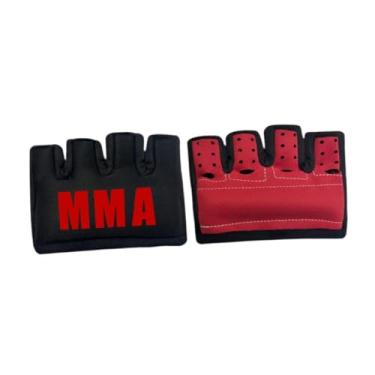 Imagem de menolana Luvas de boxe de MMA lutadores de luvas de brigas de nylon respiráveis ​​esportes para homens homens por lutar o karatê sanda muay thai tailandês, Vermelho