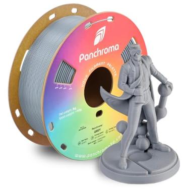 Imagem de Polymaker Filamento de impressora 3D Panchroma, filamento de impressão 3D cinza 1,75 mm 1kg, imprime melhor do que PLA, permite impressão em alta velocidade, compatível com a maioria das impressoras