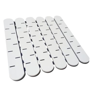 Imagem de Tapete Antiderrapante para Banheiro, Estrado Modular com Ventosas, Branco