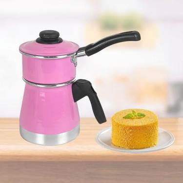 Imagem de Cuscuzeira a Vapor Duplex Porção Individual Mini Cuscuszeira Dupla com Tampa Faz Cuscuz e Legumes (Rosa)