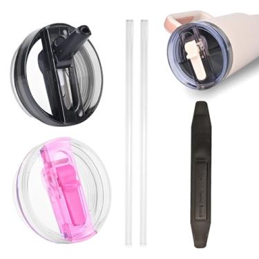 Imagem de Tampa para Stanley Protour, copo removível de 1,134 g para Stanley Cup, Flip Straw Stanley Protour - Tampa Protour para acessórios Stanley, compatível com Stanley (preto * vermelho rosa)