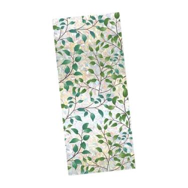 Imagem de Esquirla Adesivo de janela com folhas verdes, adesivo de privacidade, adesivo de vidro estático de fazenda para feriado, ano novo, escritório, festival, verão