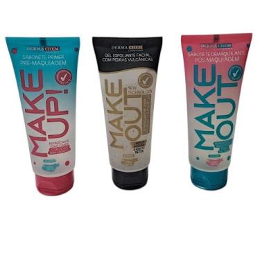 Imagem de Kit Sabonetes Pré e Pós Maquiagem+Esfoliante Facial Make Out - Dermach