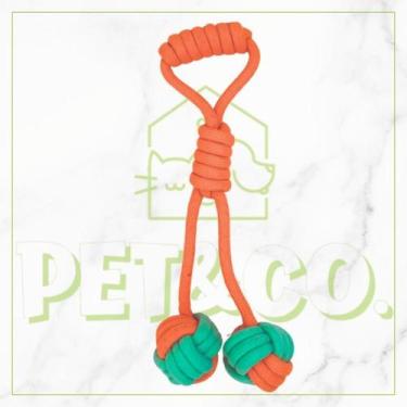 Imagem de Kit 3 Cordas Puxador Mordedor para Cachorro - Pet&CO., Laranja&Verde
