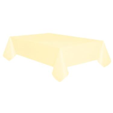 Imagem de Toalha de mesa Allgala de plástico premium com 12 unidades, peso médio, descartável, Marfim, 12PK 54"x108"