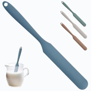 Imagem de Ksheria Espátula de silicone, espátula fina antiaderente resistente ao calor, palito de agitação de fermento, espalhador de geleia para manteiga de amendoim, espátulas de manteiga de creme de bolo