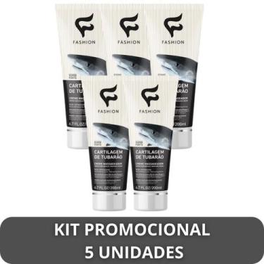 Imagem de Creme Massageador Fashion Cartilagem de Tubarão Bisnaga 200ml Kit 5 Un