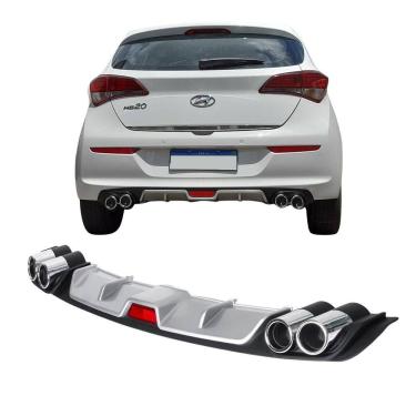 Imagem de Difusor Para-Choque Traseiro Prata Black Piano Hb20 Fiesta