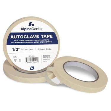 Imagem de 60 Yd. Roll of Autoclave Tape 1" - Indicates Sterilization for Dental Tools, Surgical Instruments & Tattoo Accessories - Heat Tape for Chemical, Dry Heat & Autoclave Sterilizers (1/2 Inch, 1)