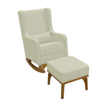 Imagem de Poltrona de Amamentação Aquila Retro com Puff - Élpis Móveis - Ideal E