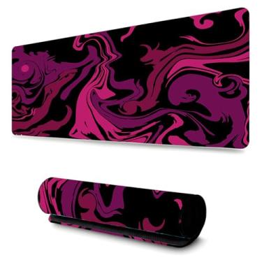 Imagem de Mouse Pad Gamer Profissional Grande Confortavél Anti Derrapante 90x40 - Abstrato Roxo