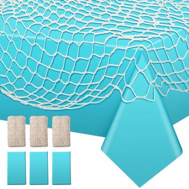 Imagem de Conjunto decorativo de rede para peixes e toalhas de mesa, tipo de unidade: 6 unidades