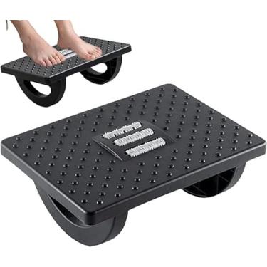 Imagem de Apoio para Pés Embaixo Da Mesa Com Rodas De Massagem Rotação de 180 Graus Apoio Ergonômico para os Pés (Preto)
