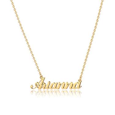 Imagem de Hidepoo Colar com nome personalizado – Colar com pingente de nome de aço inoxidável, corrente delicada com nome de letra, joias personalizadas, presentes para mulheres, Metal