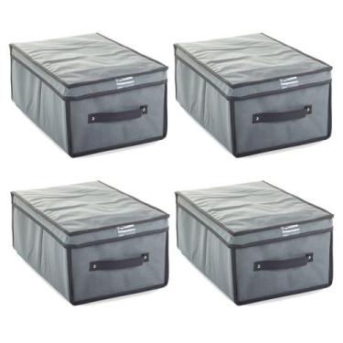 Imagem de Kit 4x Caixa Organizadora Dobrável Para Closet Guarda Roupa - Kadê