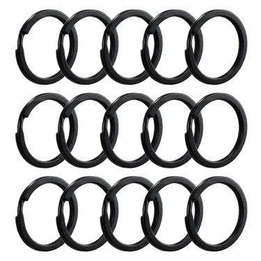 Imagem de 100 Unidades Argola Preta Italiana 28mm Reforçada Resistente Chaveiro