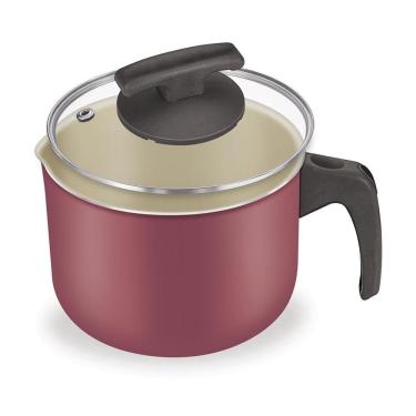 Imagem de Fervedor Leiteira 14 Com Tampa Vidro Cereja Fortaleza