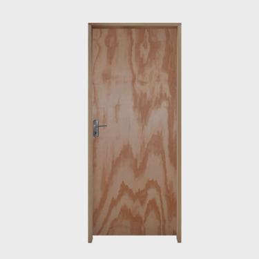 Imagem de Kit Porta de Madeira 210x70cm Batente 14cm Fechadura Alavanca Comum Interna Mescla Lisa Hale