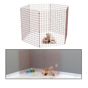 Imagem de Cercado Móvel para Cachorro Coelho 6 Telas 80cm Altura Cercadinho Pet para Adestrar Filhotes Rose Gold