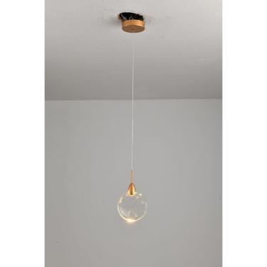 Imagem de Pendente Bright Dourado E Bola Cristal Translúcido