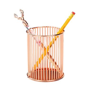 Imagem de Porta-lápis de caneta, suporte de lápis de metal resistente, suporte de caneta de mesa para dormitório e escritório, organizador de mesa funciona como suporte de pincéis de maquiagem, organizador de