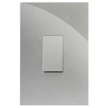 Imagem de Kit Interruptor Pulsador De Campainha 4X2 Br10924-1Pr - Blux Recta Pra