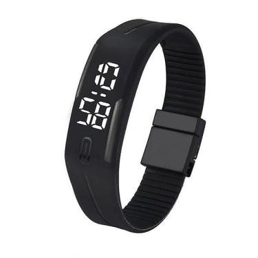 Imagem de Relógio masculino feminino de borracha led data esportes pulseira relógio de pulso digital gy