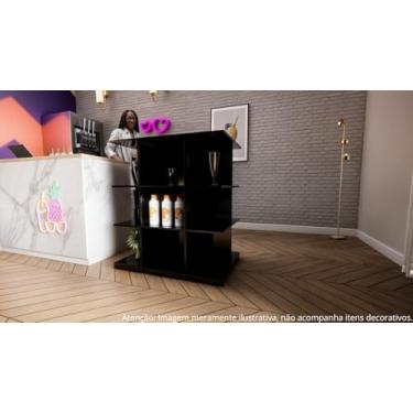 Imagem de Balcão Central Com Nichos Para Loja Comércio Modular - cód 206 Preto