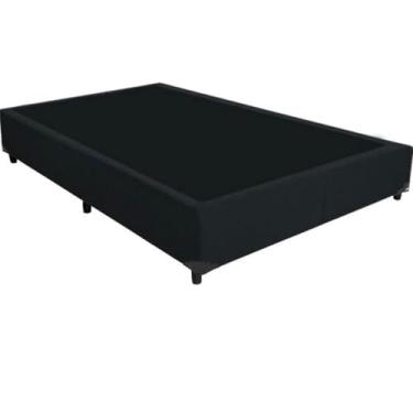 Imagem de Cama Base Box Casal Suede Preto Blindado 138x188