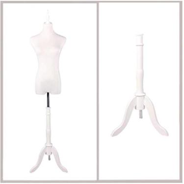 Imagem de CUTPOIY Manequim feminino alfaiates modelo manequim altura ajustável corpo manequim loja de roupas de casamento designer (C pequeno)