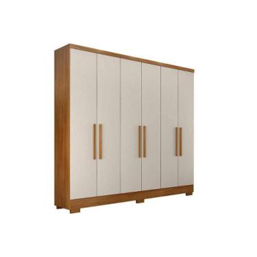 Imagem de Guarda Roupa 6 Portas e 4 Gavetas c/ Pés Milly/Veneza Cumaru/Fendi 25 