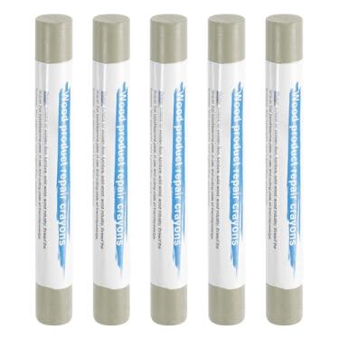 Imagem de HARFINGTON 5 peças de bastões de enchimento de madeira, cera de madeira, retoque de móveis, gizes de cera de reparo para madeira, cáqui