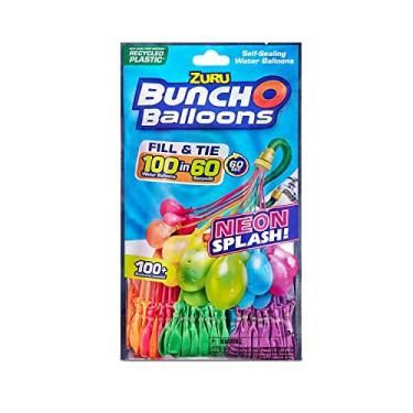 Imagem de Bunch O Balloons Neon (3 Bunches) by ZURU, 100+ Rapid-Filling Self-Sealing Neon Colored Instant Water Balloons for Outdoor Family, Friends, Children Summer Fun (3 Bunches, 100 Balloons)