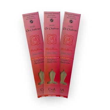 Imagem de Kit com 3 Incensos Naturais e Artesanais Vareta Chakras Coronário Olibano Mirra