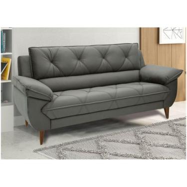 Imagem de Sofá 3 Lugares Suede Malbec Linoforte, Grafite, 3 lugares