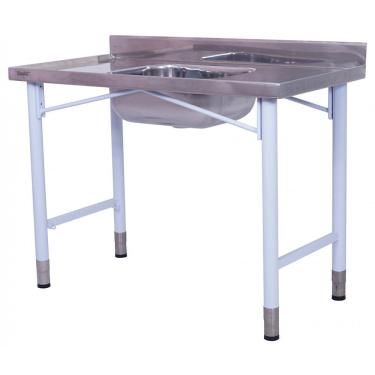 Imagem de Pia Industrial Benfati Inox 430 200x60cm Pés Pintados Com 1 Cuba 554