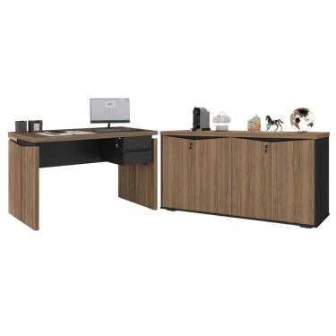 Imagem de Conjunto Home Office Completo áustria Nogal Preto
