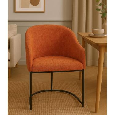 Imagem de Poltrona Estofada com Base Fixa em Aço Carbono Pintura Epóxi – Mavie Exclusiva