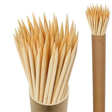 Imagem de Vesyman 100 Estacas De Bambu Natural Extra Grossas 24" (2 Pés), 6,3 Mm, Resistentes Para Suporte E Assados Em Fogueira, Tomates, Feijões, Marshmallows, Churrasco S'Mores, Da