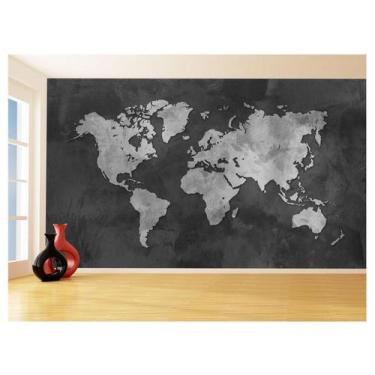 Imagem de Papel De Parede 3D Mapa Mundi Cimento Concreto 3,5M Nmu46 - Você Decor