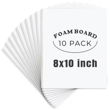 Imagem de AUEAR Pacote Com 10 Painéis De Espuma Branca 8X10, Cartolina Para Pôster, Exibição, Montagem, Impressão, Apresentação E Projetos, 1/8'' Espessura