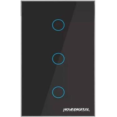 Imagem de Interruptor Touch Inteligente Zigbee Novadigital 3 Botões - Novadigita
